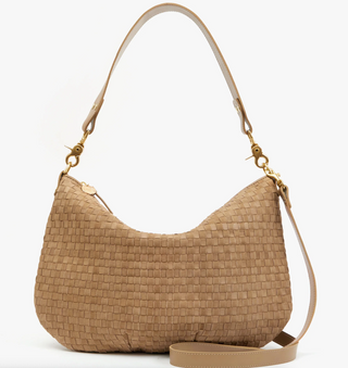 Clare V. - Moyen Leather and Suede Woven Messenger Bag - Clay