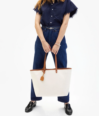 Clare V. - Volie Canvas/Leather Tote Bag - Natural