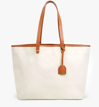Clare V. - Volie Canvas/Leather Tote Bag - Natural