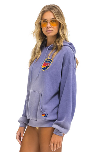 Aviator Nation - California Skier Patch Pullover Relaxed Hoodie - Faded Grape