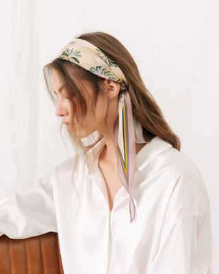 Lost Pattern - Silk Diamond Neckerchief Scarf - Daisy