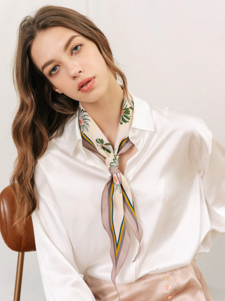 Lost Pattern - Silk Diamond Neckerchief Scarf - Daisy