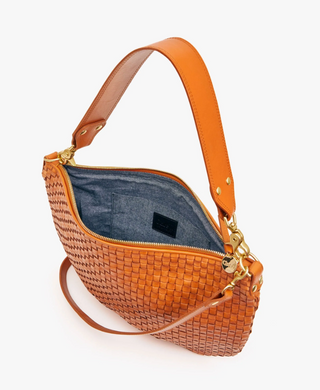 Clare V. - Moyen Leather and Suede Woven Messenger Bag - Natural