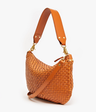 Clare V. - Moyen Leather and Suede Woven Messenger Bag - Natural