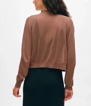 White + Warren - Paperfine Crewneck Cardigan - Mocha