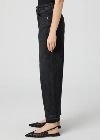 Paige - Arellia Barrel Leg Ankle Jean - Black Void