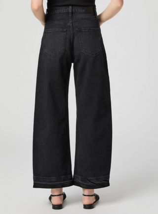 Paige - Arellia Barrel Leg Ankle Jean - Black Void