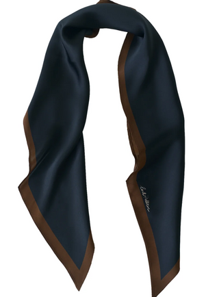 Lost Pattern - Silk Satin Neck Scarf - Black