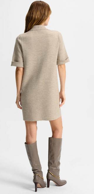 Veronica Beard - Madden Knit Mini Shirtdress - Oatmeal
