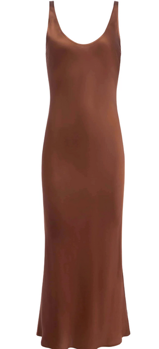 L'Agence - Akiya Satin Maxi Tank Dress - Hot Fudge