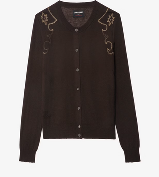 Zadig & Voltaire - Missya Embellished Cashmere Cardigan - Dark Chocolate