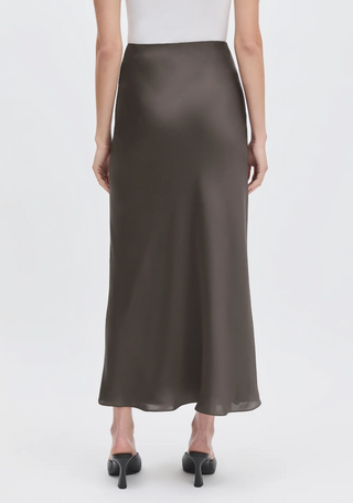 Favorite Daughter - The Favorite Satin Midi Skirt - Coffee