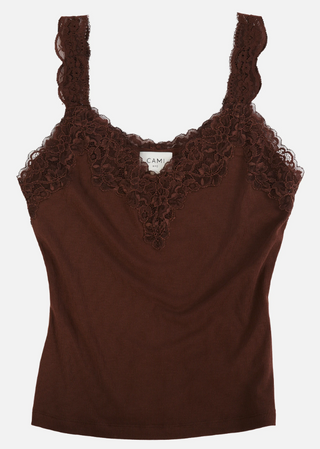 Cami NYC - Lani Rib Knit Lace Trim Tank Top