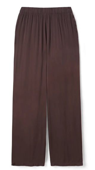 perfectwhitetee - Camile Luxe Satin Straight Leg Pant - Cocoa
