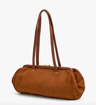 Clare V. - Yvette East-West Nubuck Leather Handbag - Hazelnut