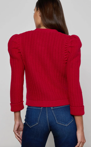 L'Agence - Delli Cropped Cardigan - Engine Red