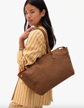 Clare V. - Beatrice Nubuck Leather Tote Bag - Choco Bar