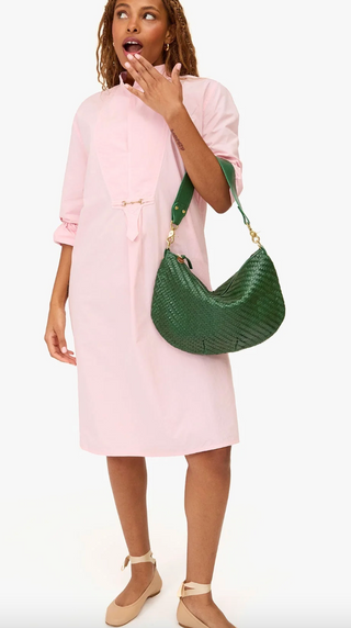 Clare V. - Moyen Woven Leather Messenger Bag - Evergreen