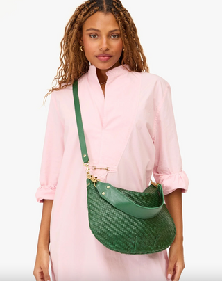 Clare V. - Moyen Woven Leather Messenger Bag - Evergreen