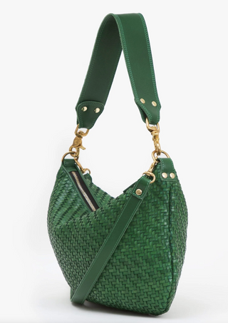 Clare V. - Moyen Woven Leather Messenger Bag - Evergreen