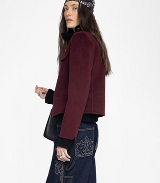 Zadig & Voltaire - Liam Wool Blend Jacket - Burgundy