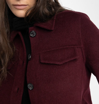 Zadig & Voltaire - Liam Wool Blend Jacket - Burgundy