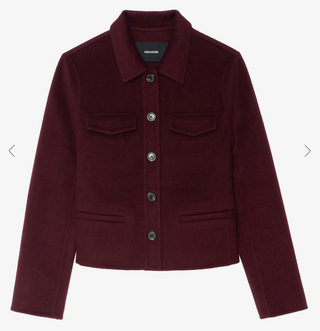 Zadig & Voltaire - Liam Wool Blend Jacket - Burgundy