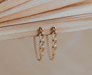 Adorn - Izzy Double Chain Drop Earring s- Yellow Gold