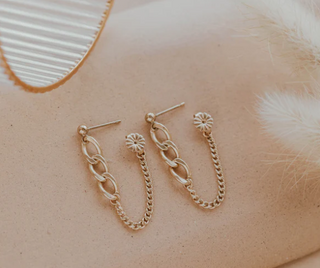 Adorn - Izzy Double Chain Drop Earring s- Yellow Gold