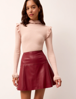 Marie Oliver - Crawford Vegan Leather Skirt - Brick