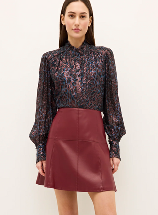 Marie Oliver - Crawford Vegan Leather Skirt - Brick