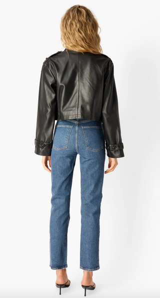 Cami NYC - Saskia Cropped Leather Trench Coat - Black