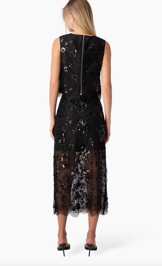 Cami NYC - Aylin Sequin Lace Midi Skirt - Black
