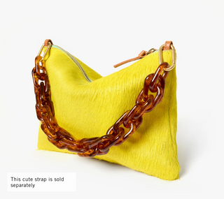 Clare V. - Hair-On Hide Flat Clutch Bag - Citron
