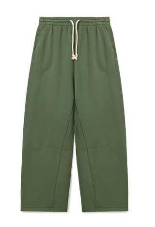 perfectwhitetee - Fallon Fleece Barrel Leg Sweatpant - Fern