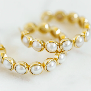 Laura Foote - Rory Hoop Earrings - Pearl