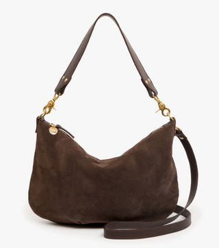 Clare V. - Moyen Messenger Suede Handbag - Chocolate Suede