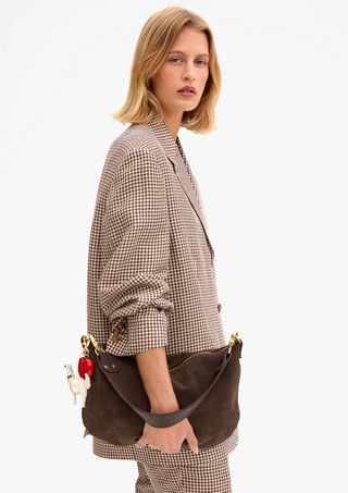 Clare V. - Moyen Messenger Suede Handbag - Chocolate Suede