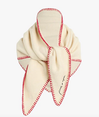 Favorite Daughter - The Valentine's Day Triangle Scarf - Natural/Red