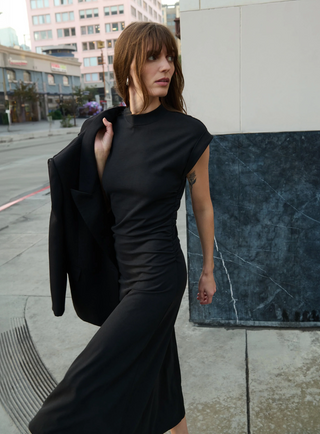 Nation LTD - Neva Structured Jersey Dress - Jet Black