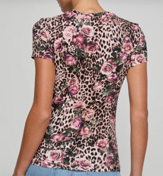 L'Agence - Ressi Fitted Tee Shirt - Rose Cheetah