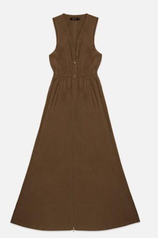 Deluc - Rubbens Poplin Sleeveless Maxi Dress - Chocolate