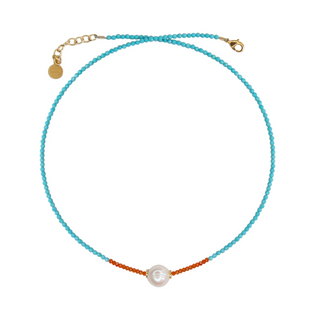 Catherine Paige - Tether Beaded Pearl Necklace