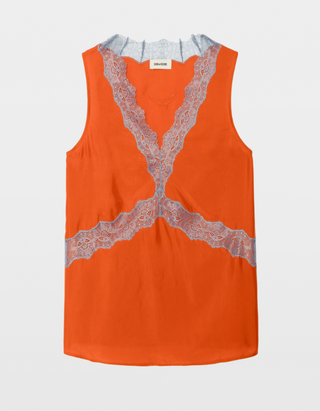 Zadig & Voltaire - Tasao Silk Camisole Top - Tangering