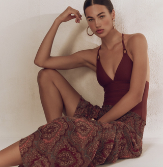 Paige - Daisy One Piece Swimsuit - Burnt Sienna