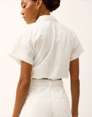 Marie Oliver - Sierra Cropped Button-Up Top - Optic White