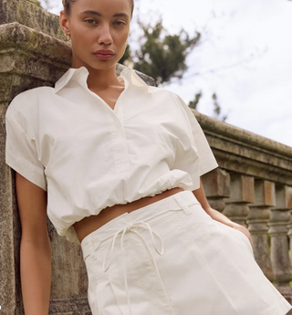 Marie Oliver - Sierra Cropped Button-Up Top - Optic White