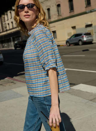 Nation Los Angeles - Whitney Top - Coastal Plaid