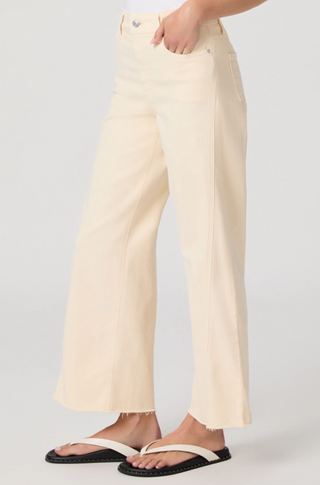 Paige - Anessa Wide Leg Cropped Jean - Butter Yellow