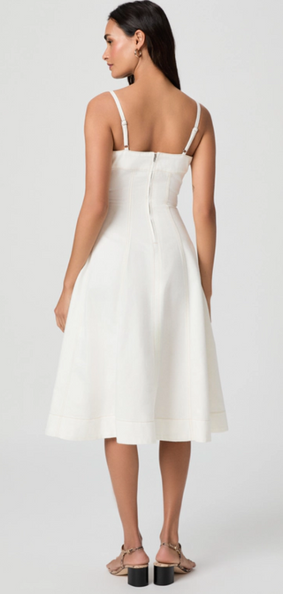 Paige - Pippa Denim Midi Dress - Toasted Ecru